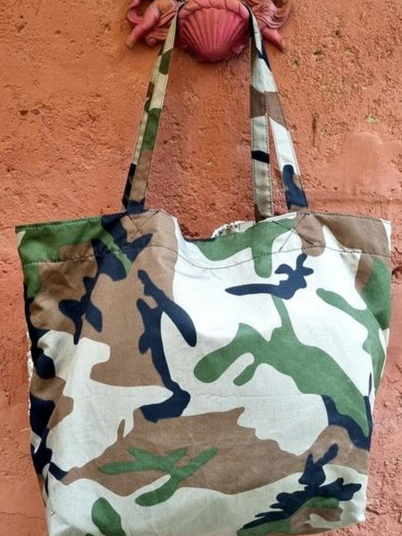 CAMO SEQUIN TOTE BAG MADE IN ITALY