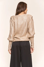 PALE GOLD METALLIC CARDIGAN