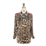 DIAMOND LEOPARD BUTTON UP