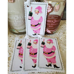 PINK SANTA GLITTER TAG