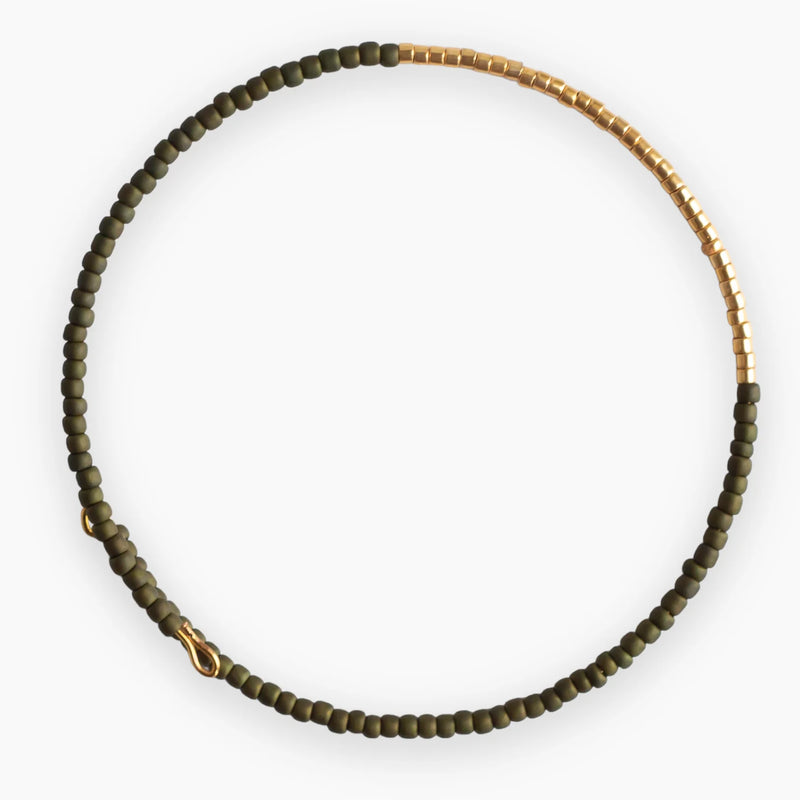 NORAH OLIVE GREEN GOLD BANGLE