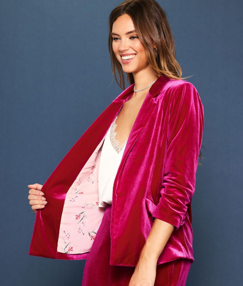 JEWEL MAGENTA VELVET BLAZER