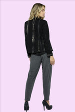 BLACK DYED JACKET WITH STUDS