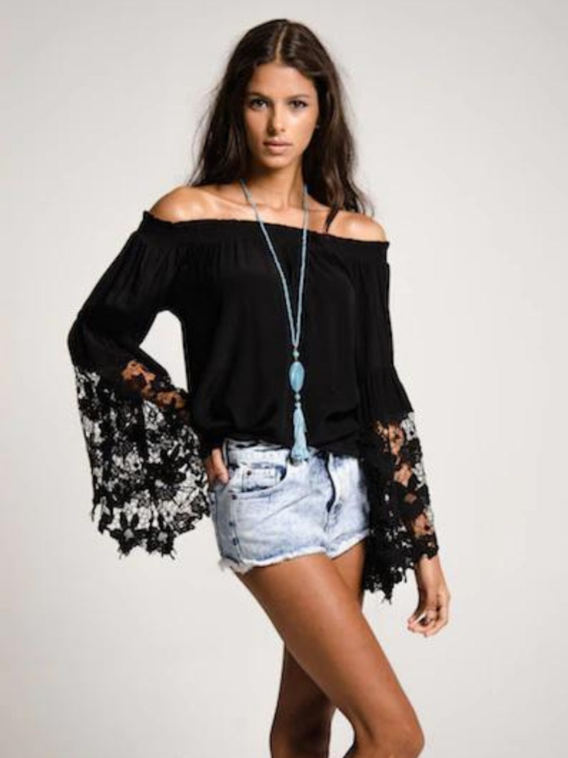 JOLIE TOP LACE BELL SLEEVE