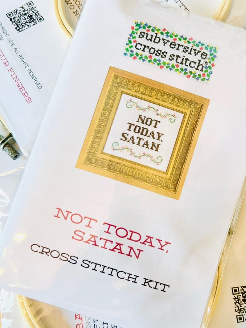 NOT TODAY SATAN CROSS-STITCH KIT