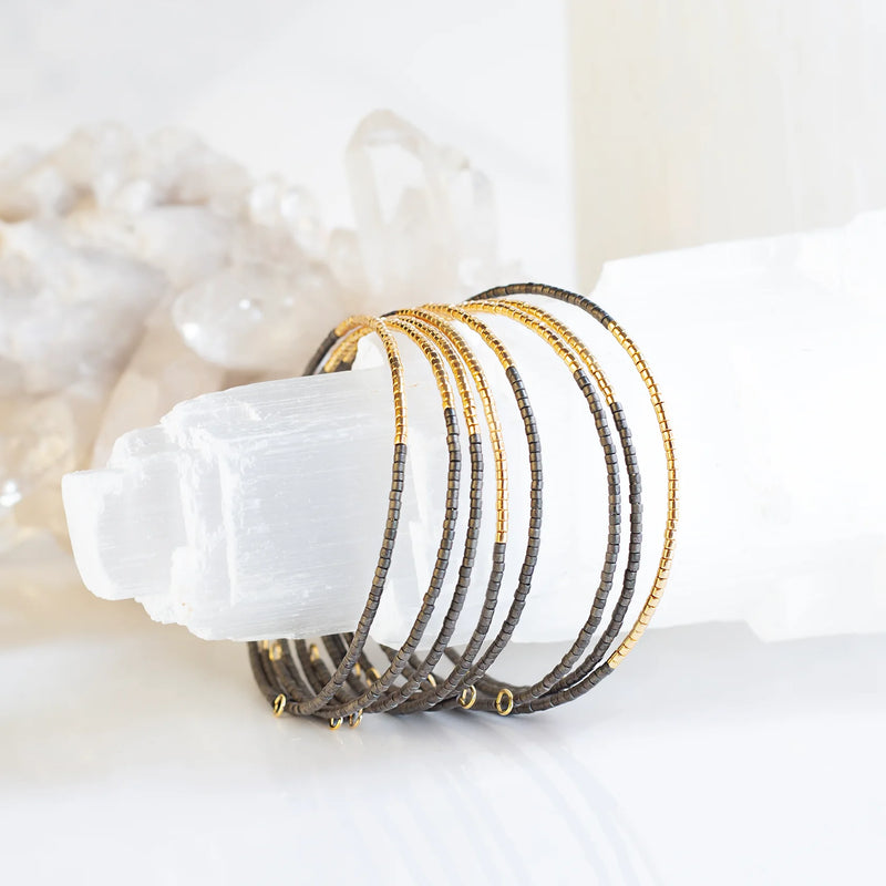 NORAH BEADED BRACELET GRAPHITE