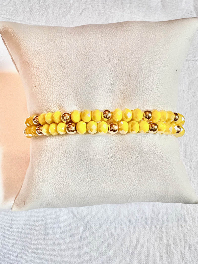 YELLOW AND GOLD BRACELET STACK