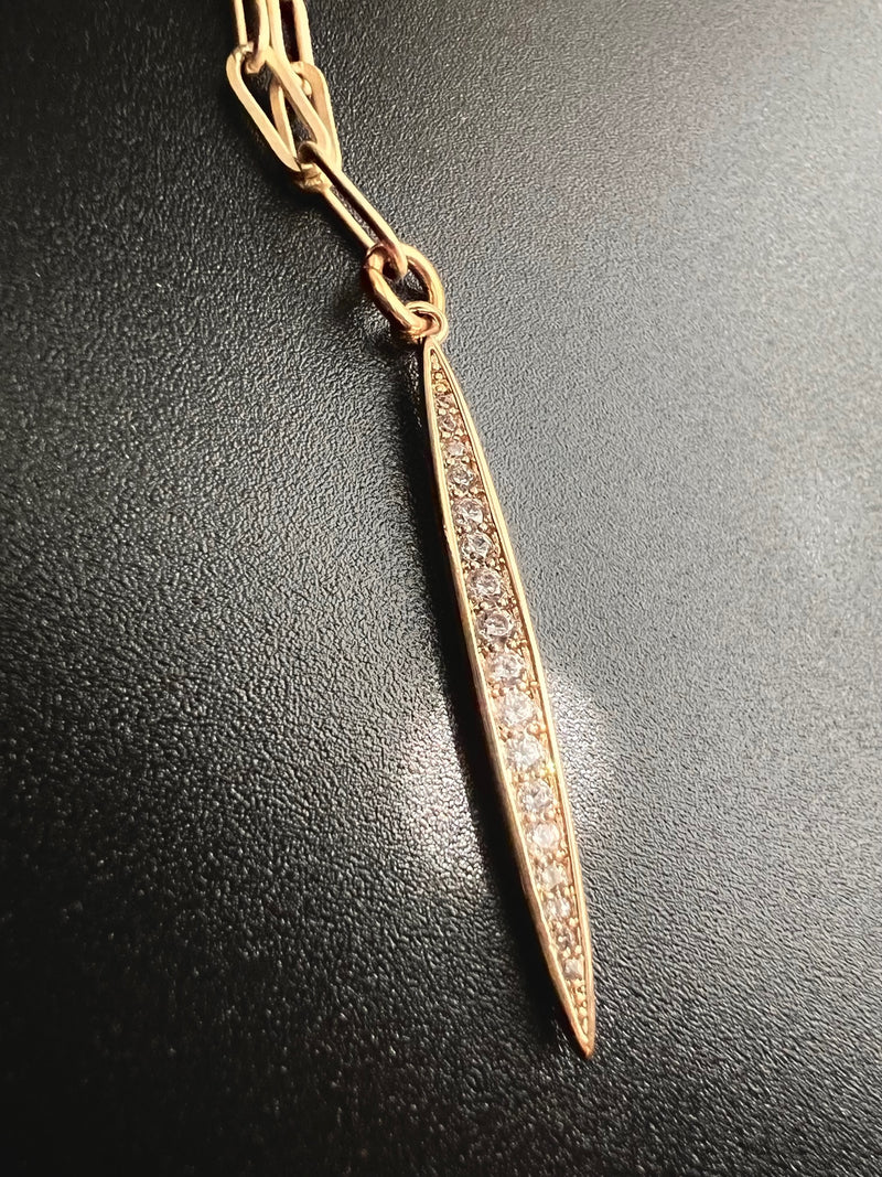 RHINESTONE SPIKE ON 19" CHAIN