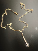 RHINESTONE SPIKE ON 19" CHAIN