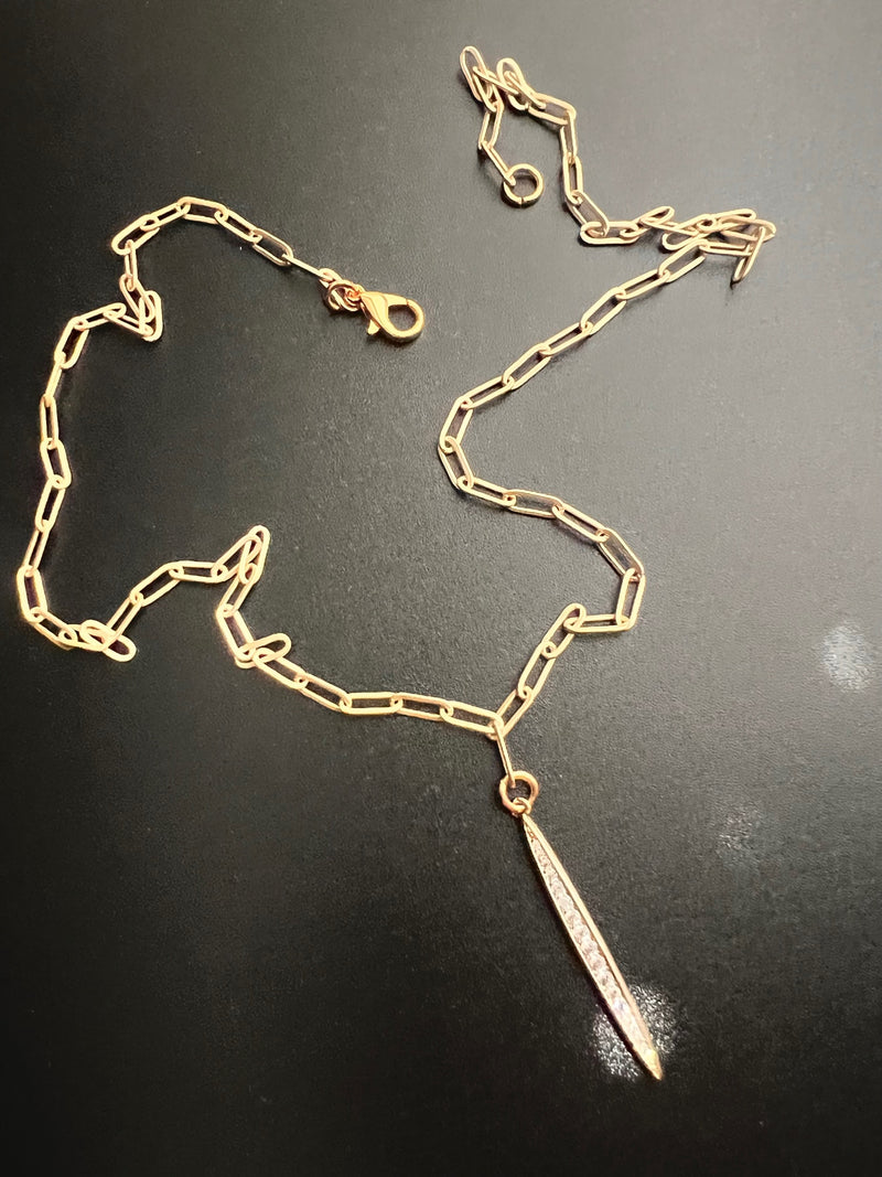 RHINESTONE SPIKE ON 19" CHAIN