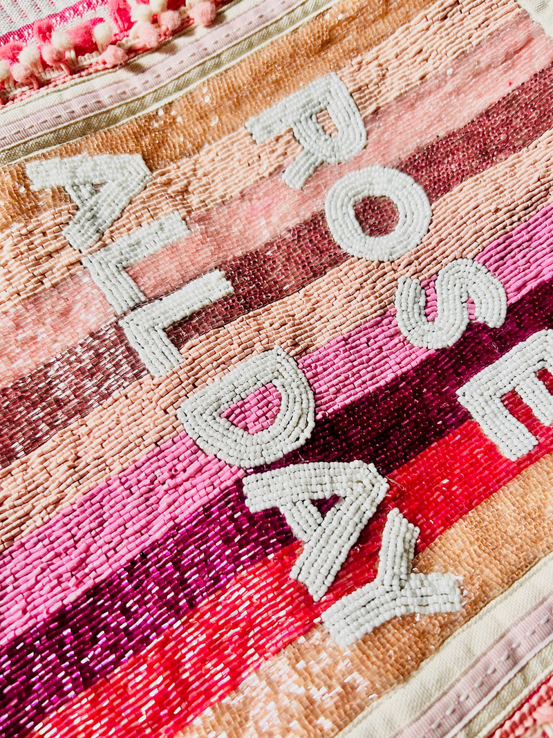 Rose All Day Beaded Tote Bag