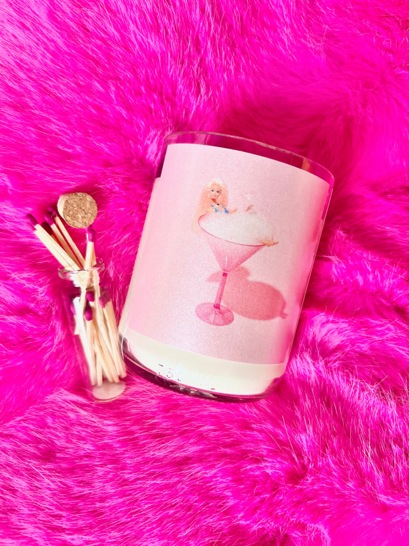 PINK BUBBLE MARTINI CANDLE