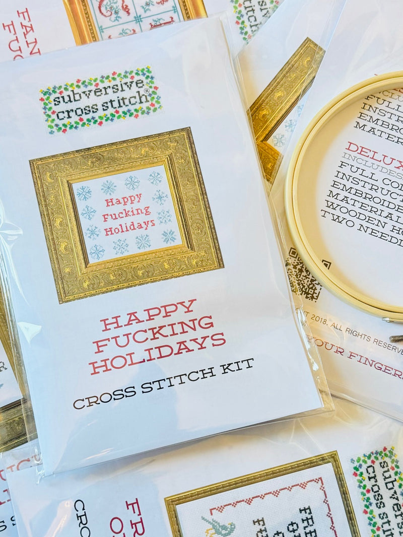 HAPPY F HOLIDAYS CROSS STITCH