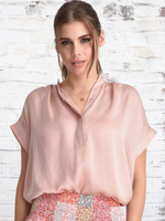 JAZZY PINK CHAMPAGNE SHORT SLEEVE TOP