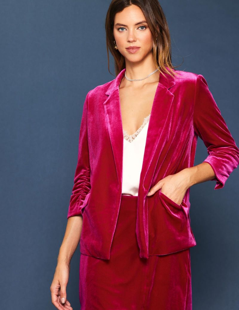 JEWEL MAGENTA VELVET BLAZER