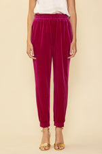 KENDRA VELVET JOGGERS MAGENTA