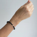 GEMSTONE BRACELET BLACK AGATE 6MM