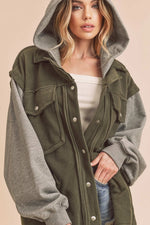 OLIVIA OLIVE/GREY HOODED JACKET
