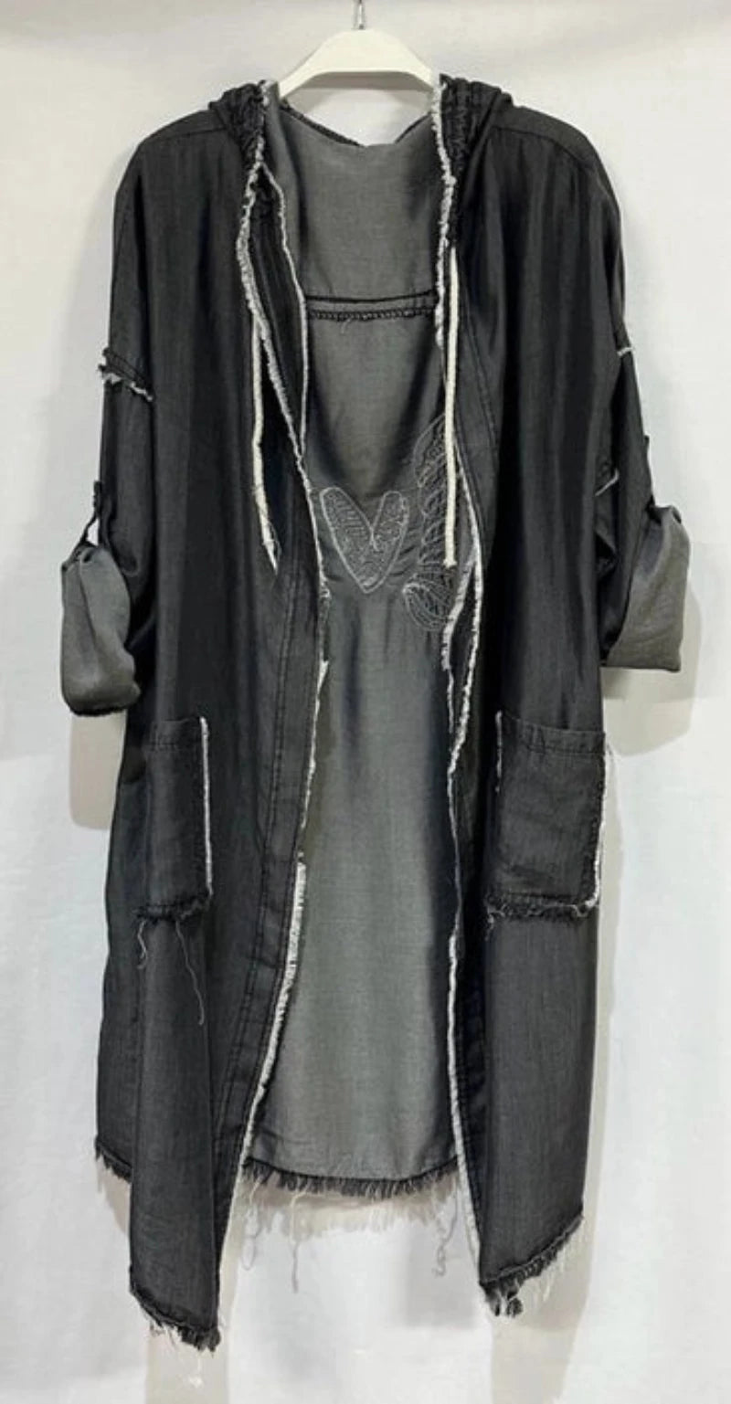 SEQUIN ANGEL WING BLACK CARDIGAN