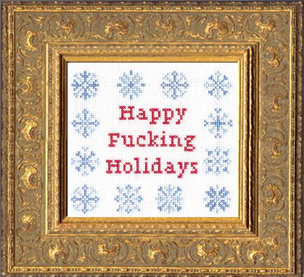 HAPPY F HOLIDAYS CROSS STITCH