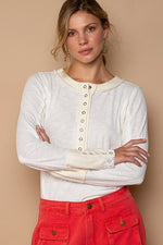 IVORY BUTTON HENLEY TOP