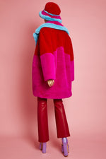 TAHOE MAXI COAT BAMBOO PINK RED TURQU BLEND