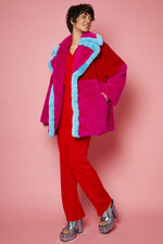 TAHOE MAXI COAT BAMBOO PINK RED TURQU BLEND
