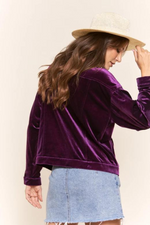 PURPLE RAIN VELVET BUTTON UP JACKET
