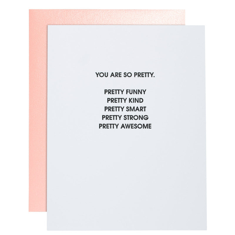 "SO PRETTY" FRIENDSHIP LETTERPRESS CARD