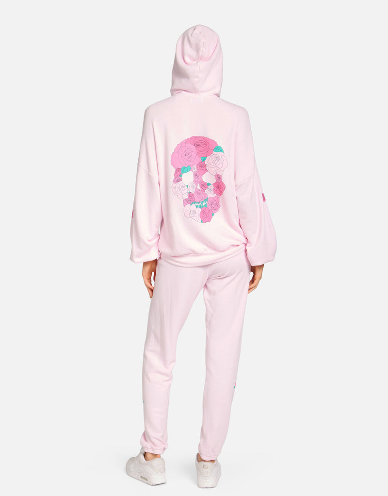 ROMA PINK SKULL HOODIE PRETTY IN PINK
