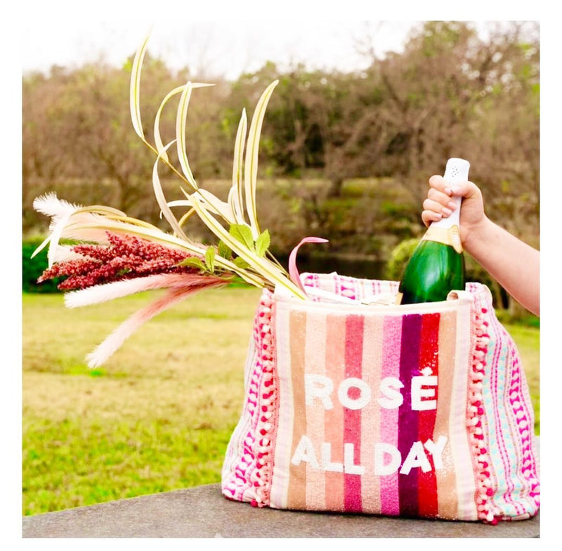 Rose All Day Beaded Tote Bag