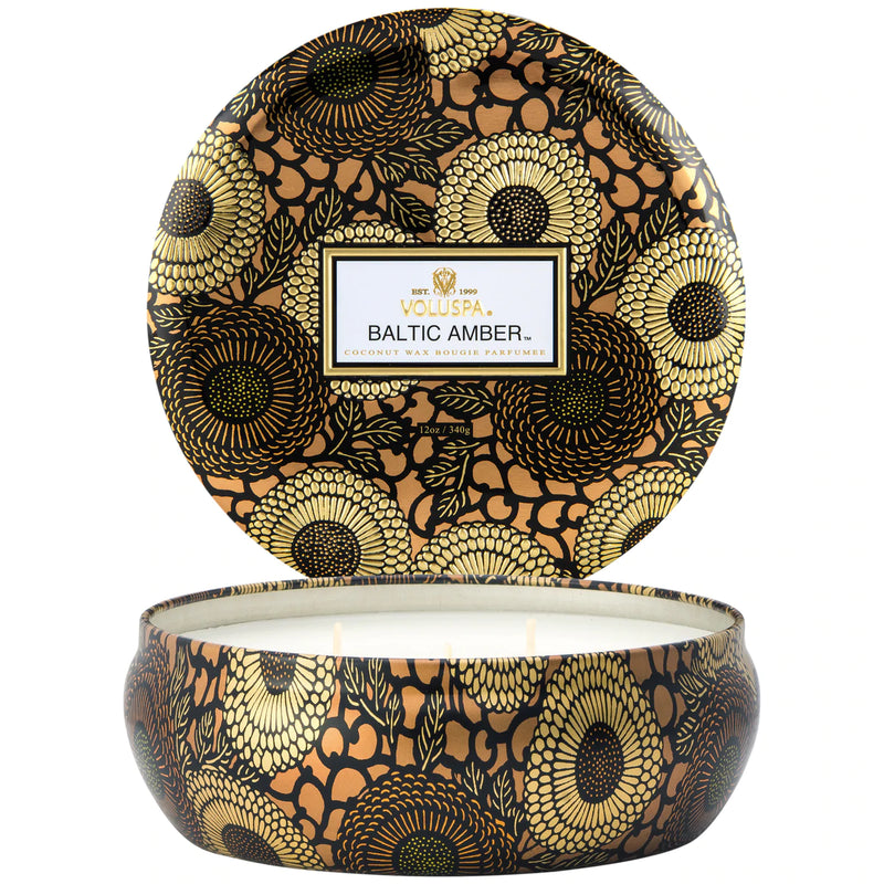 BALTIC AMBER 3 WICK TIN