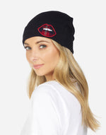 BLIX PLAID LIP BEANIE BLACK