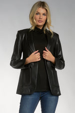 SCARLETT BLAZER BLACK VEGAN LTHR