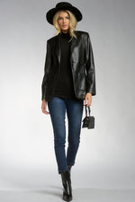 SCARLETT BLAZER BLACK VEGAN LTHR