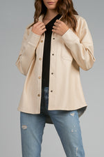 BECKHAM VEGAN BUTTON DOWN CREAM