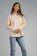 BECKHAM VEGAN BUTTON DOWN CREAM