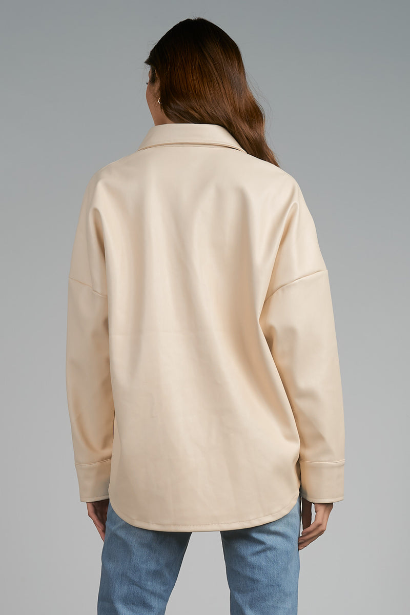 BECKHAM VEGAN BUTTON DOWN CREAM