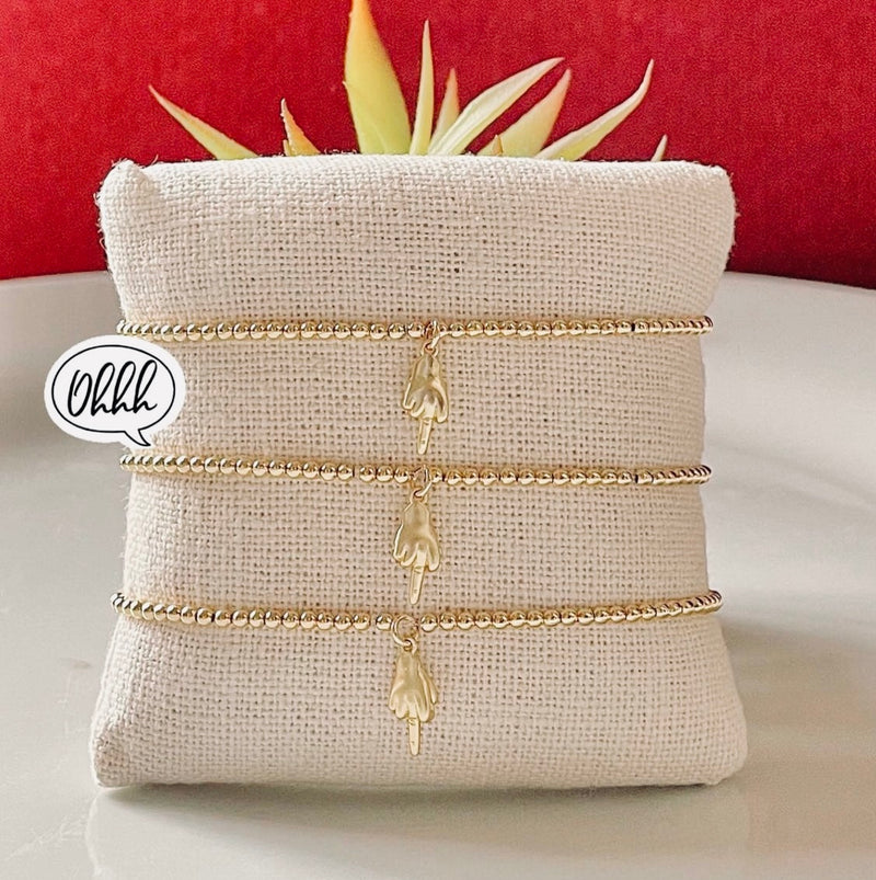 MIDDLE FINGER GOLD PLATED BRACELET