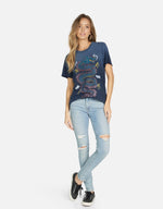 VINTAGE DRAGON NAVY OMBRE TEE