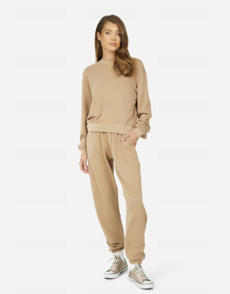 EXON CROP PULLOVER SAND DUNE