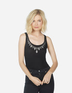 MASON TANK WITH CRYSTAL NECKLINE