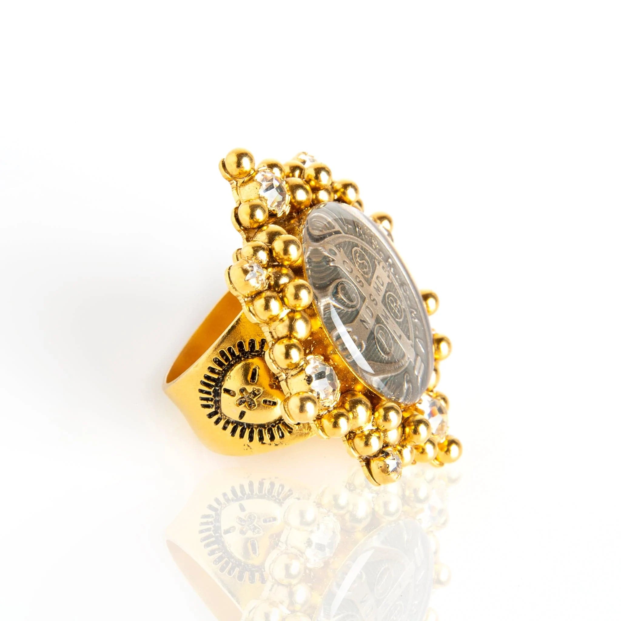 Coin Ring, Big Men's Ring, Heavy Ring, Round Ring, 14K Gold, Diamonds - Etsy