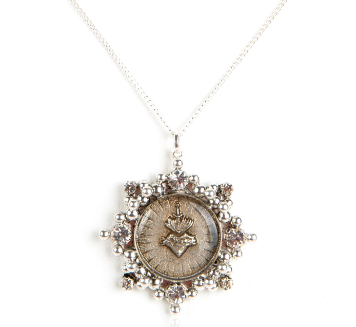 CLOISTER SACRED HEART NECKLACE SILVER
