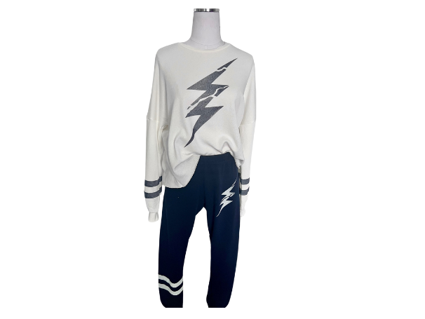 ALANA CRACKED LIGHTNING BOLT CROP PANT