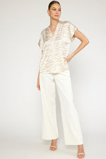 SUTTON ZEBRA IVORY / SAND TOP