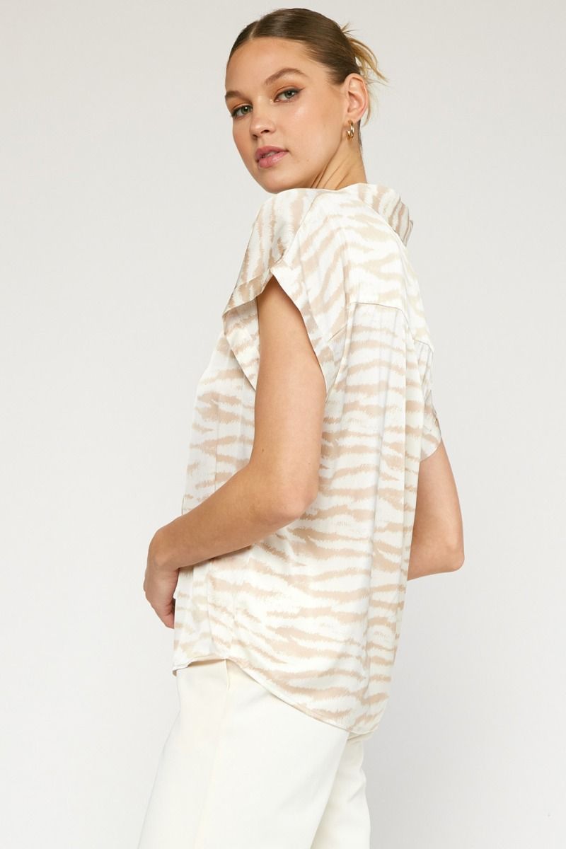 SUTTON ZEBRA IVORY / SAND TOP