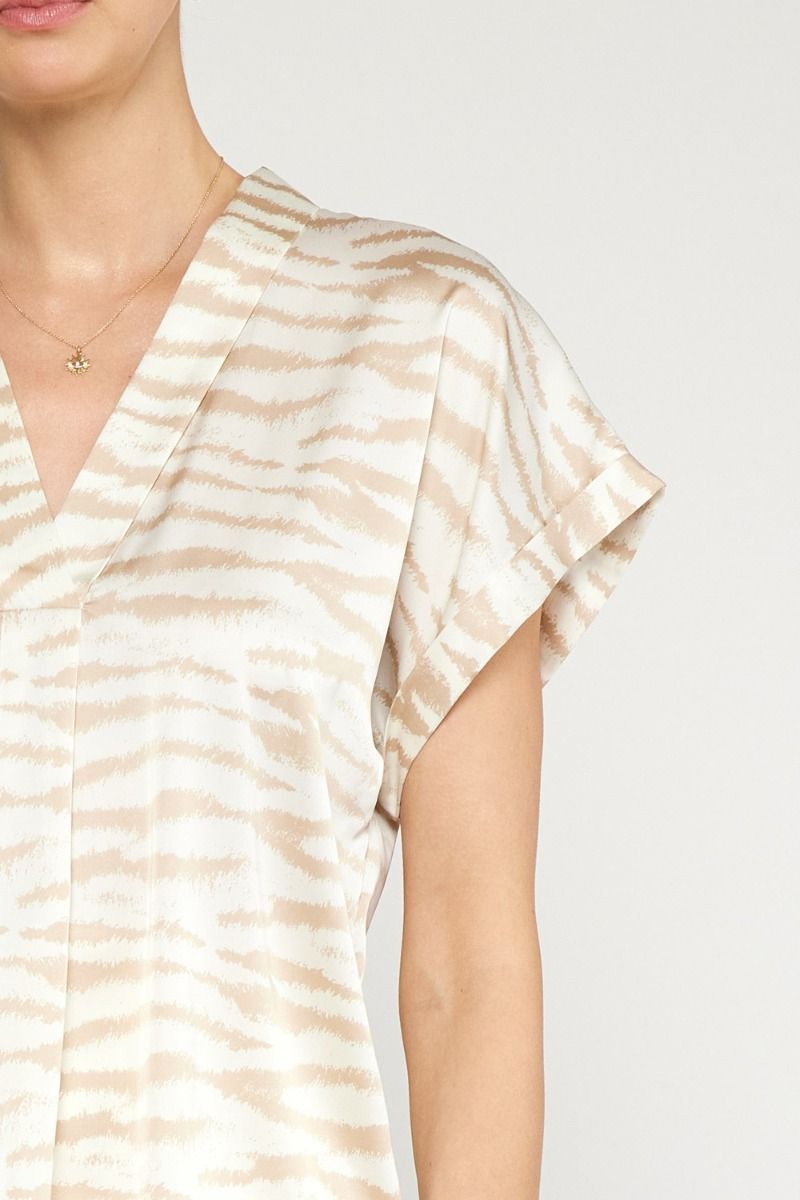 SUTTON ZEBRA IVORY / SAND TOP