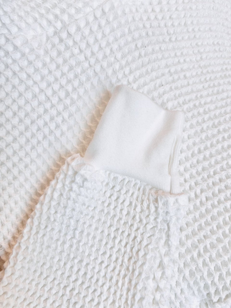 SHAW WAFFLE HOODIE IN MILK